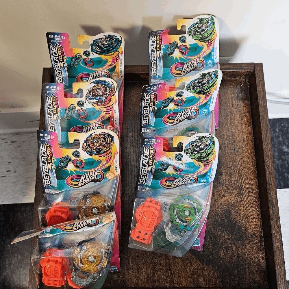 Lot of 7 Hasbro Beyblade Burst Rise Starter Pack Toy NWOT Multicolor One Size